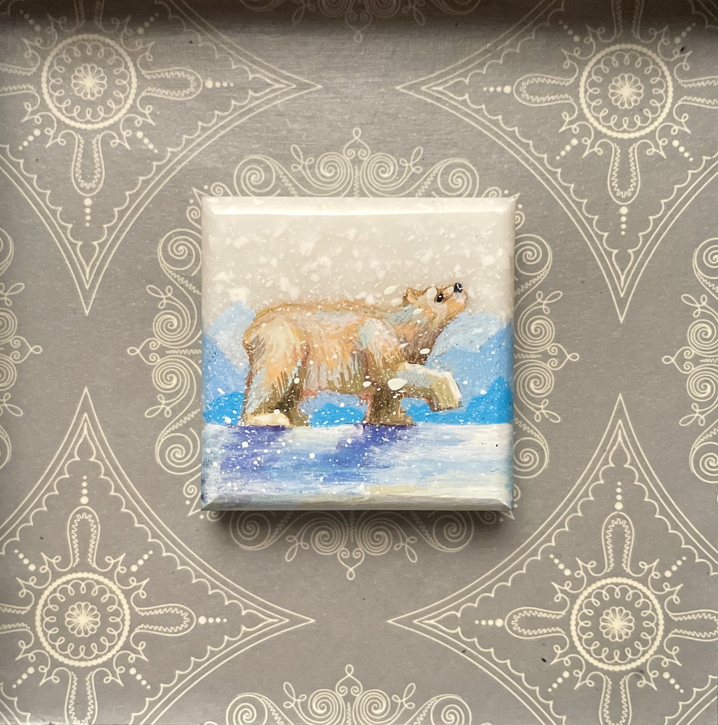 Polar Bear in a Snowstorm - Original Painting