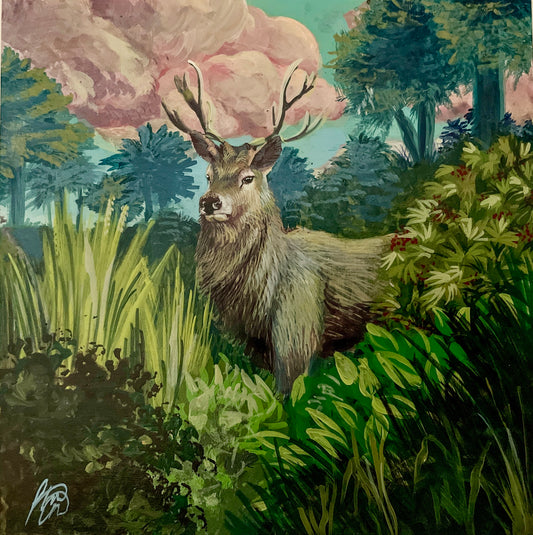 Stag in the Meadow - Original Painting