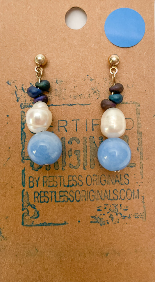 Pearl and Stone - Handmade Earrings